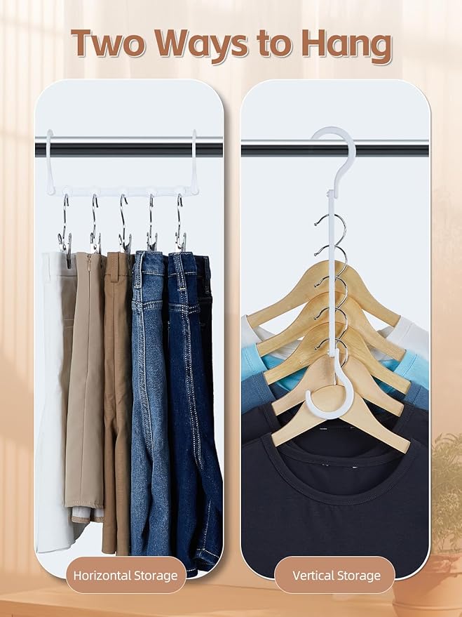 HOUSE DAY Closet Organizers and Storage, 16 Pack, Space Saving Hangers White