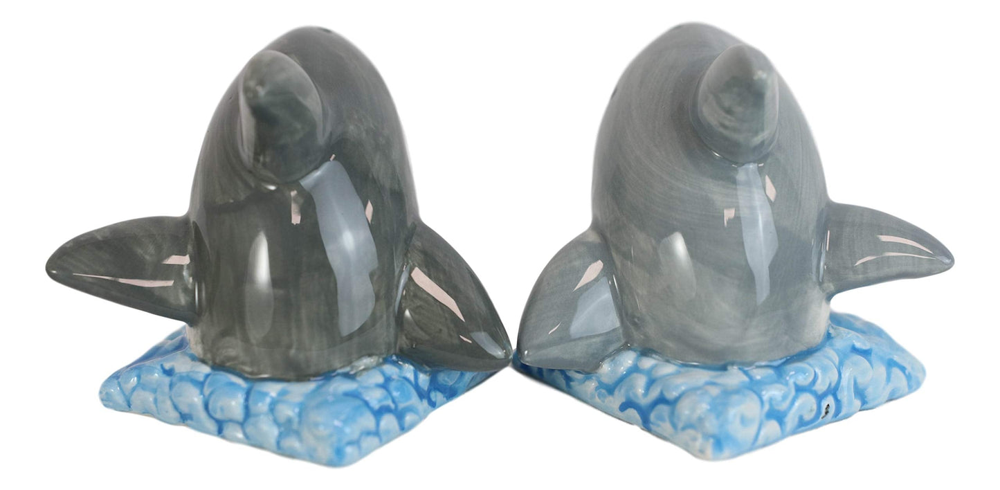 Ebros Nautical Marine Sea Predators Great White Sharks Magnetic Salt And Pepper Shakers Set Figurines Party Kitchen Tabletop Shark Jaws Collectible Decorative Accents