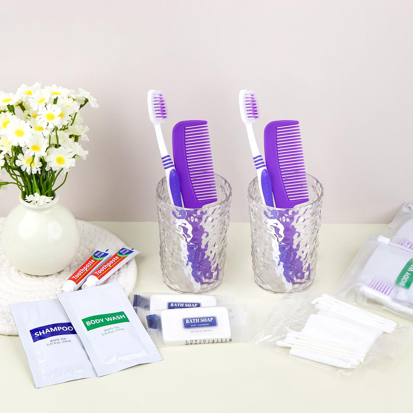 Pack of 25 Hygiene Kit, Toiletry Kit Bulk, Individually Packed, Travel Disposable Hygiene Kit, Homeless Care Package Supplies,Suitable for Hotel, Camping, Travel