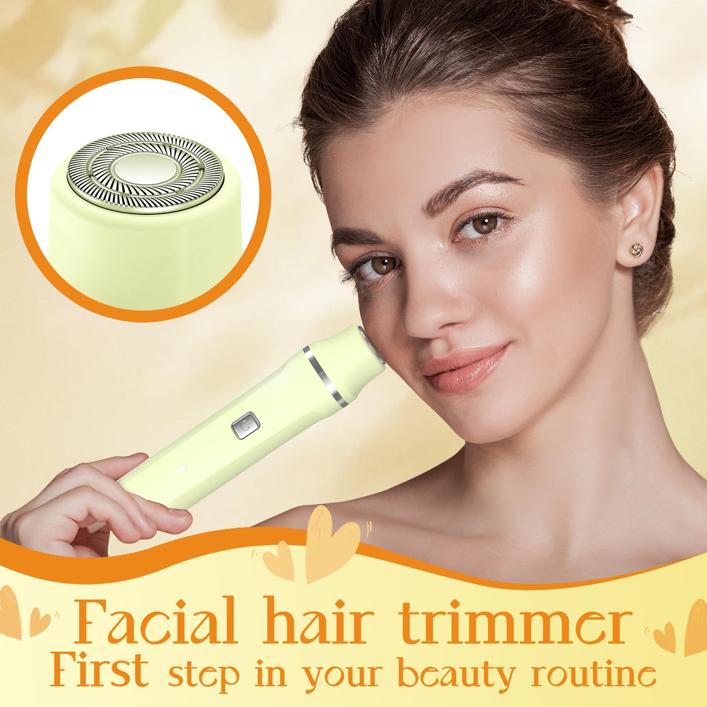 Bikini Trimmer for Women - Painless Electric Razors for Silk Skin,Cordless Body Shaver for Trip,Replaceable Lady Facial Razor, IPX7 Waterproof&Easy Cleaning, Ceramic Blade, USB Charge Dock Pink