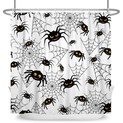 LFEEY Funny Halloween Shower Curtain Kids, Black White Creepy Spider Web Shower Curtain 72X72 Inches Halloween Bathroom Decor Waterproof Polyester Fabric with Hooks