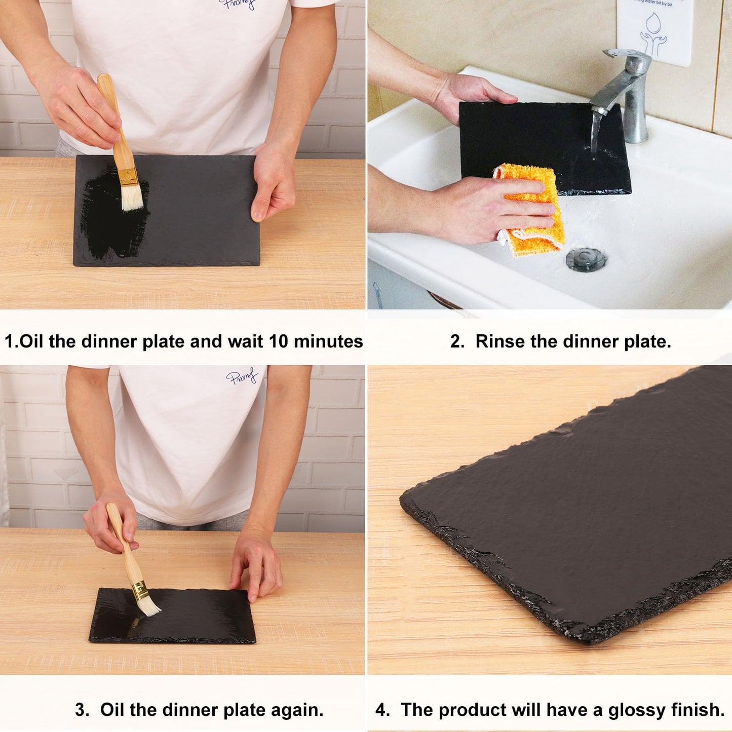 IHDYPPEW 9 Pack 10 x 6 Inch Slate Cheese Boards, Black Rectangle Slate Charcuterie Boards, Natural Charcuterie Stone Plates for Parties, Gifts, and Special Events, Cheese, Sushi, Food.