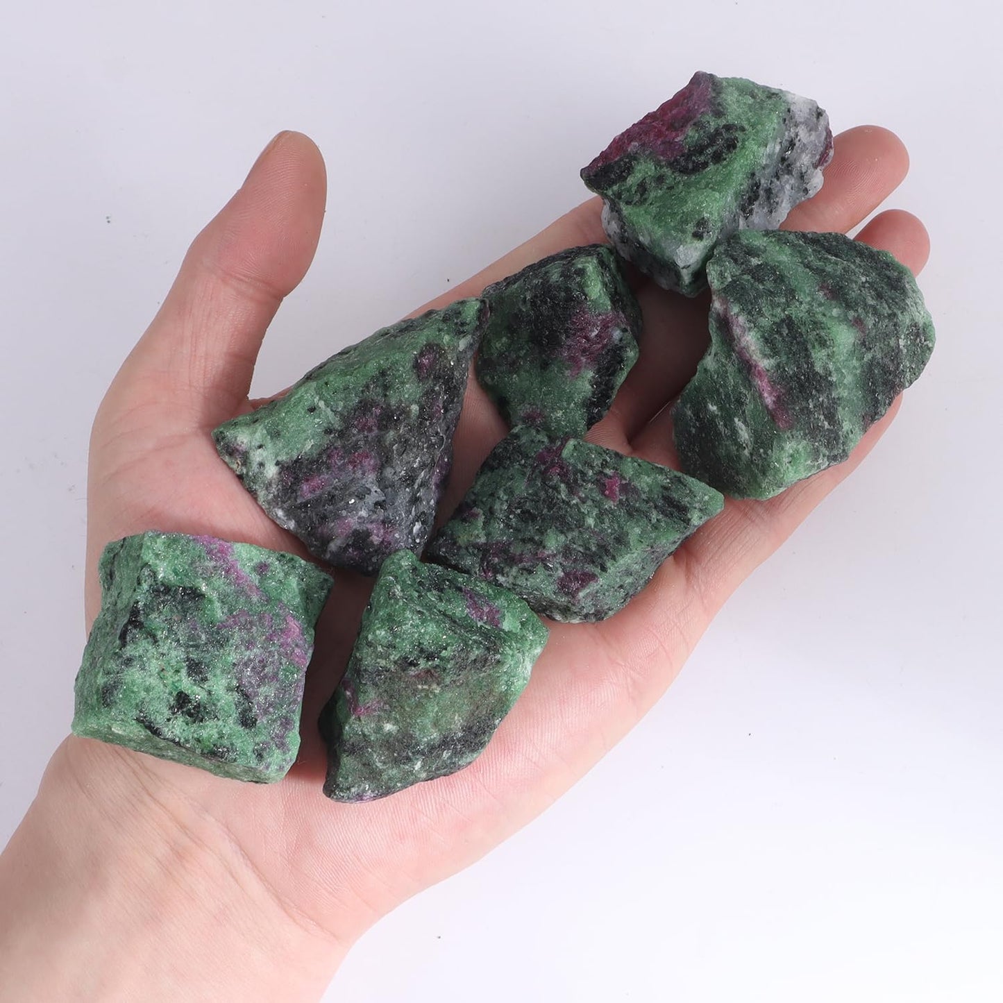1Lb Ruby Zoisite Raw Stones Large Healing Crystals Natural Rough Stones for Tumbling, Cabbing, Fountain Rocks, Jewelry Making, Healing, Meditation, Reiki