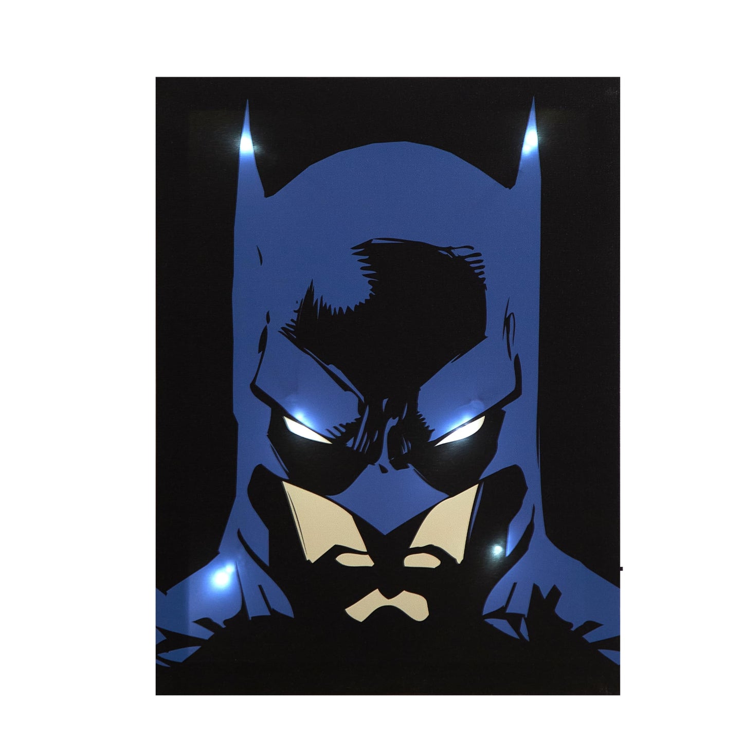 Idea Nuova Batman LED Wall Art,11.5"x15.75" Children's Hanging Décor, Light-Up Artwork for Kids' Rooms