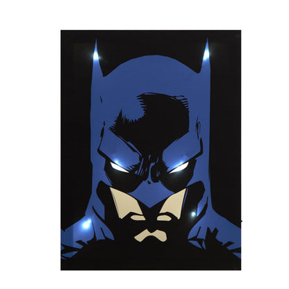 Idea Nuova Batman LED Wall Art,11.5"x15.75" Children's Hanging Décor, Light-Up Artwork for Kids' Rooms
