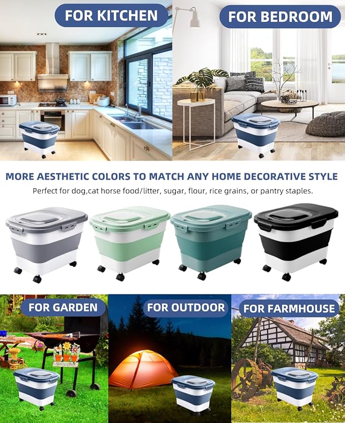 20-30 Lbs Rice Storage Container, Collapsible Food Storage Containers
