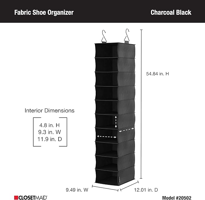 ClosetMaid 20502 10-Shelf Fabric Hanging Closet Organizer