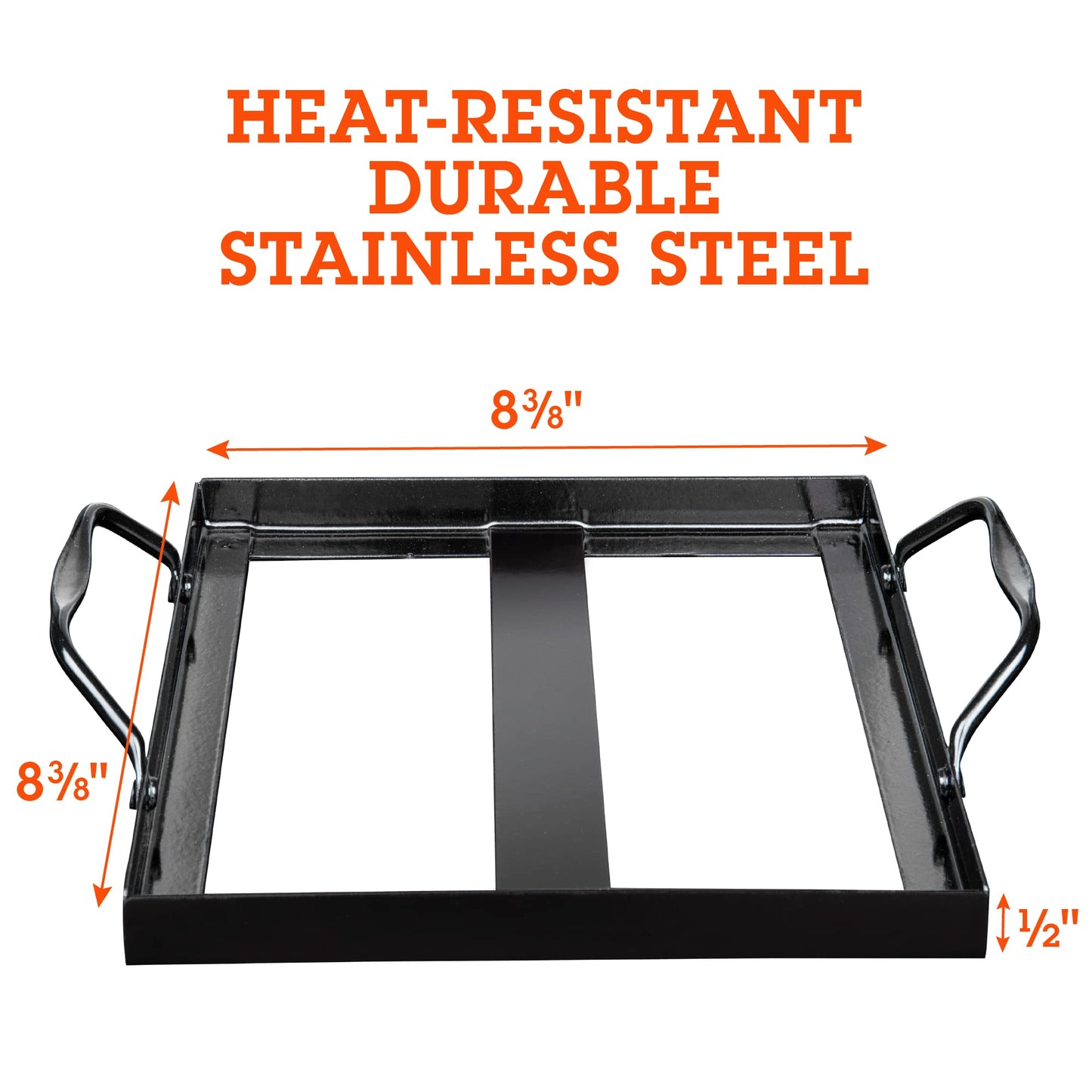 Steven Raichlen's Himalayan Salt Block Holder for 8x8 Salt Slabs with Stainless Steel Grill Brush – Heavy-Duty BBQ Rack with Handles – Grilling & Cooking Accessories for Indoor & Outdoor Use
