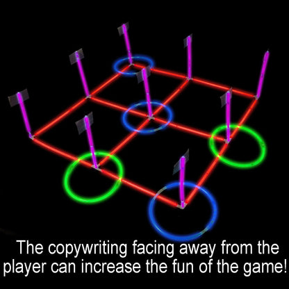 Ring Toss Games Glowing 3-in-1 Tic Tac Toe Game Indoor/Outdoor Games for Adults and Family - Fun Camping, Backyard Toys, Carnival Games or Dorm Room Game, Sticker with Content