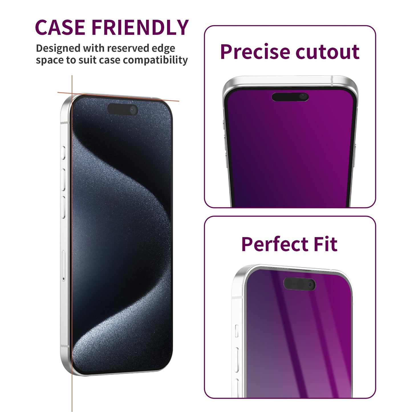 2 Pack Privacy Screen Protector for iPhone 16 Pro Max Tempered Glass 6.9inch Private Saver Anti-Spy Eye Protection Anti-Scratch Full Coverage
