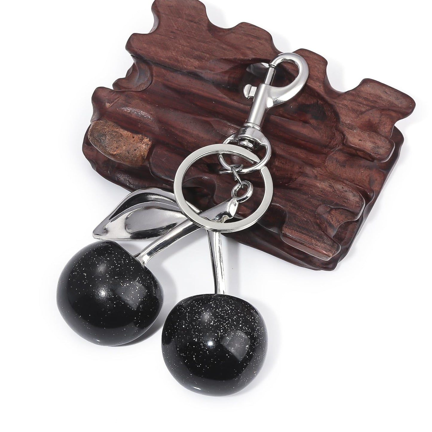 nylry Cherry Keychain Bag Charm Purse Charms for Handbags Cute Keychain Accessories Gifts for Women Aesthetic Y2K Kawaii Keychain Accessories-Black