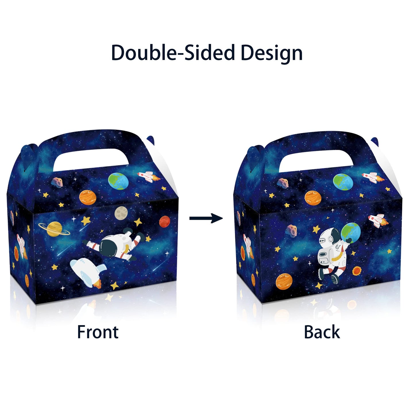 24 Pcs Outer Space Party Favors Boxes Space Paper Goodie Gift Boxes Planet Astronaut Candy Treat Box Starry Sky Galaxy Party Gift Boxes for Kids Astronaut Science Themed Birthday Parties Supplies