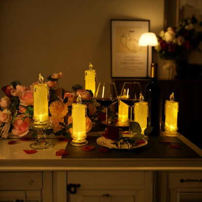 HAIDOLIANG 4PCS White LED Candles (D:2.5" x H:7"),Flameless Pillar Candle,Battery Operated Candles/Fake Candle, Velas Artificiales para Decoracion for Valentine Wedding Ramadan Christmas Decorations