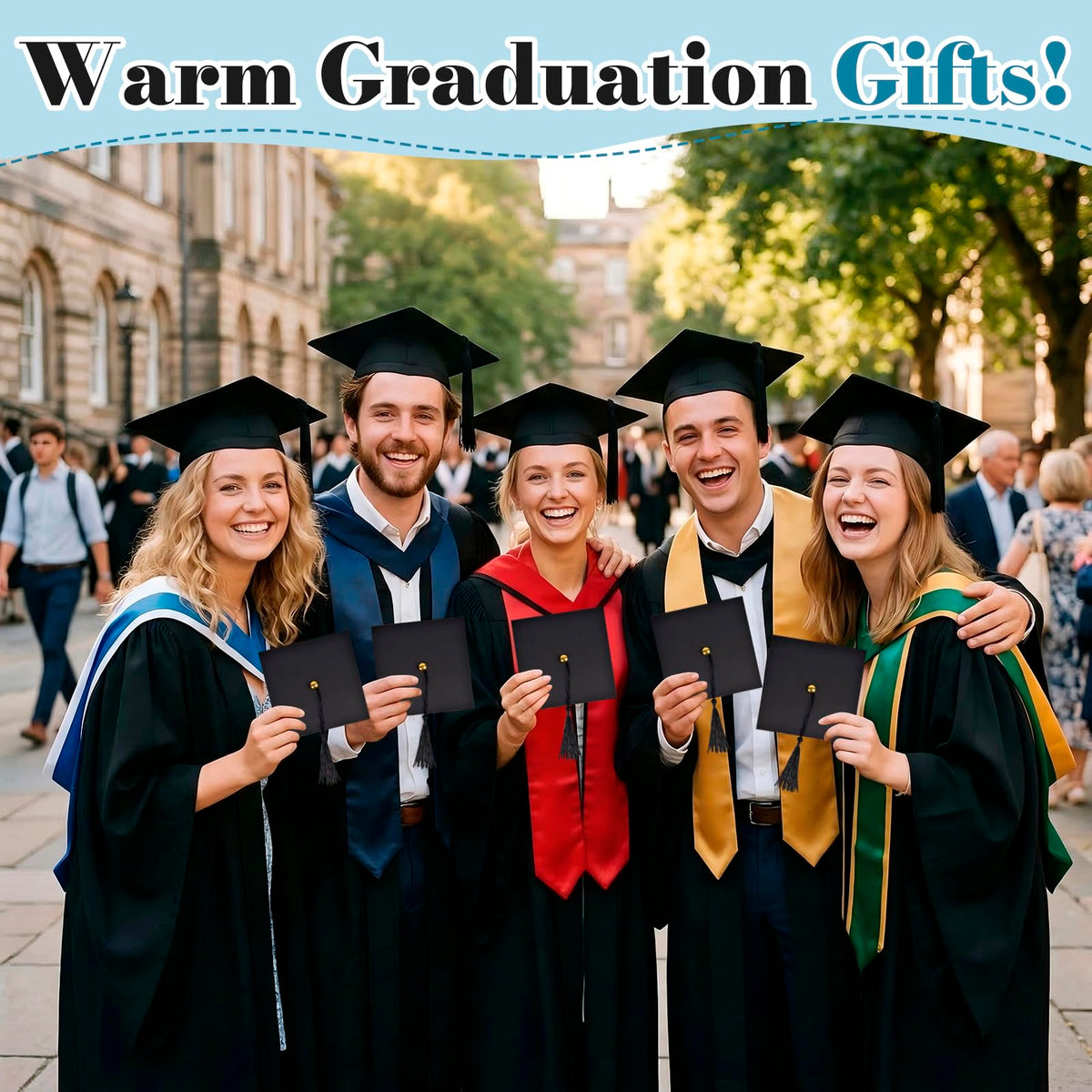 6 Sets Graduation Gift Grad Cap Box & Bracelet - 2026 Graduation Gifts Her Him, Adjustable Unisex Compass Bracelets Bracelet Tassel & Wish gift Grad card for Primary, Middle, High School & College Graduates