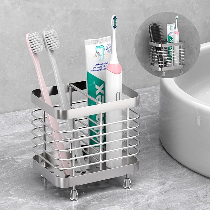 Luxspire Toothbrush Holders for Bathroom, Stainless Steel Electric Toothbrush