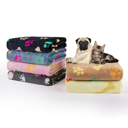 Dono 1 Pack 6 Dog&Cat Blanket, Soft Fluffy Fleece Puppy Blanket for Small Medium Large Dogs Girl, Pink Paw Print Puppy Dog Cat Warm Sleep Mat Blankets Essentials for Dogs