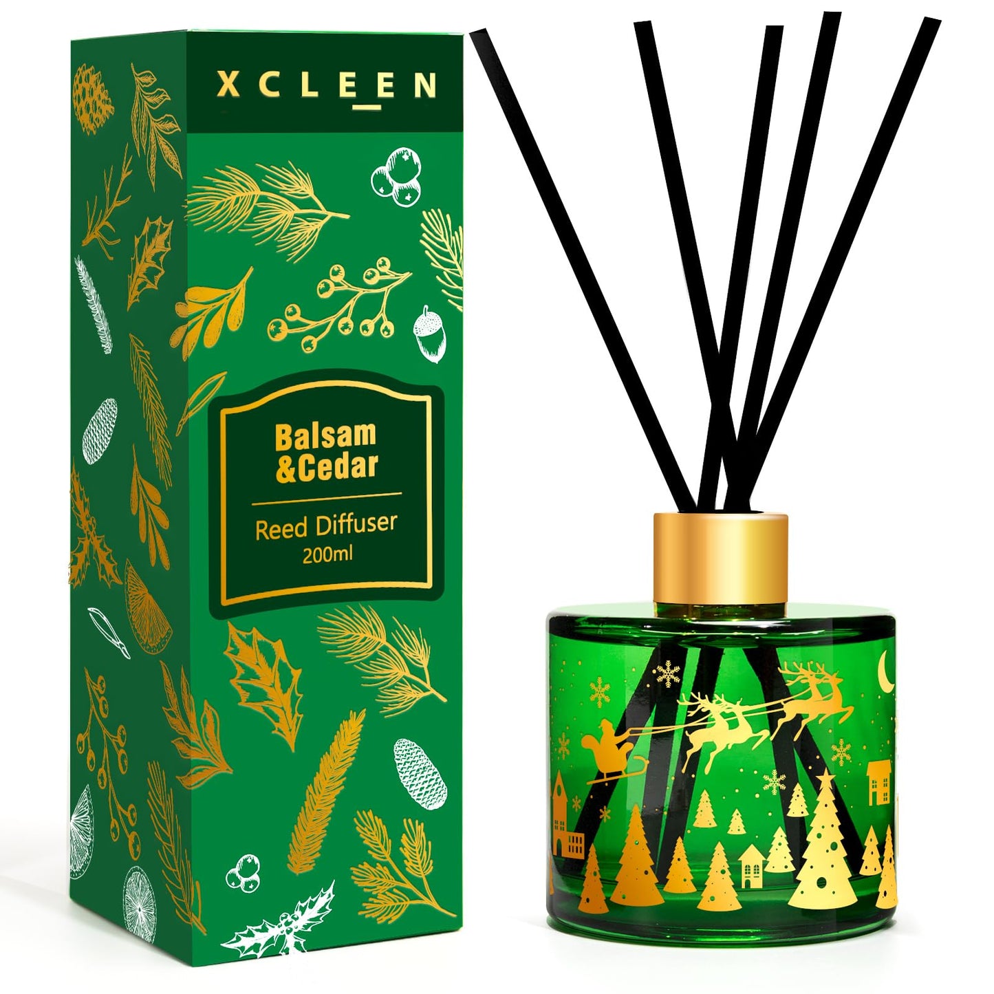 Reed Diffusers Set, 3.7 Oz Scent Diffuser, 6 Reed Diffuser Sticks, Home Fragrance Hyacinth, Peony & Citrus, Aromatherapy Oil Diffuser Reeds, More Masculine Scent, Bathroom & Office Decor 110ml