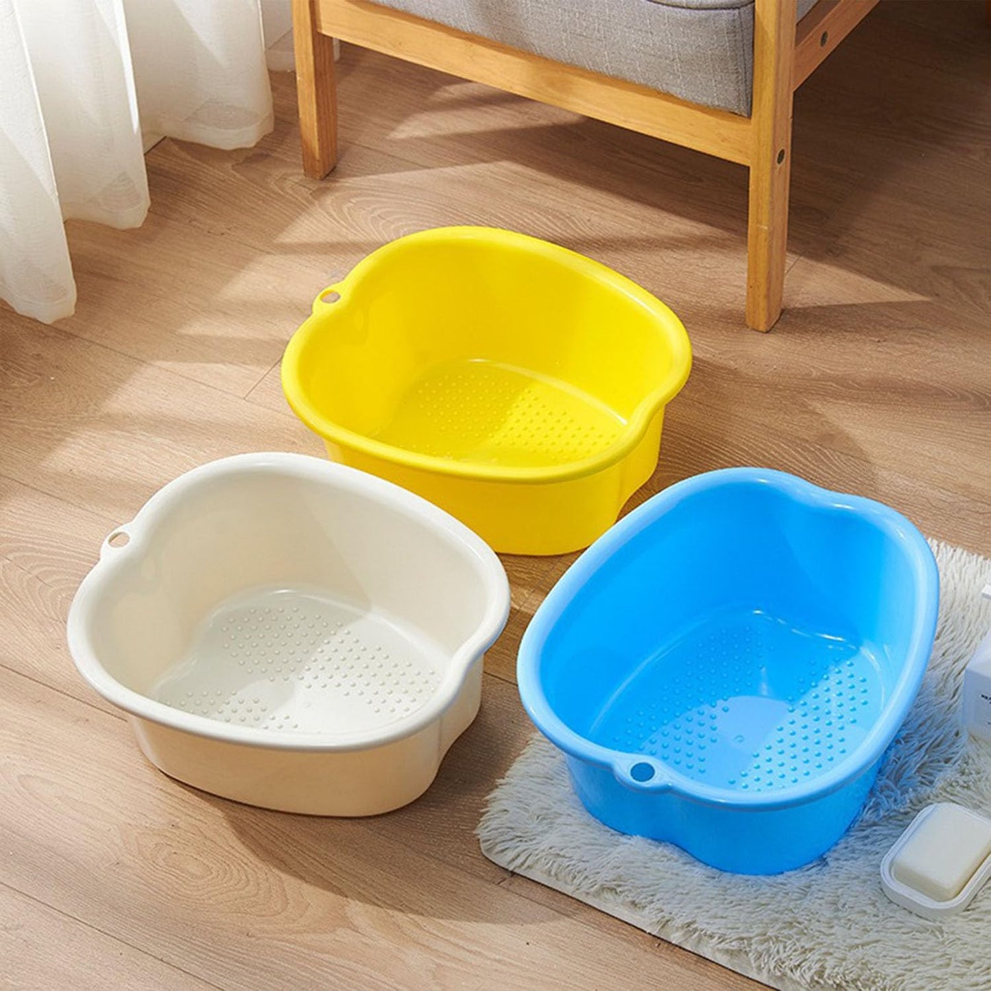 AXLOFO® Foot Soaking Tub Large Size Foot Basin, Feet Soaking Tub with Massage Acupoint, Pedicure Feet Soak Basin Plastic Bucket for Women and Men (Black)