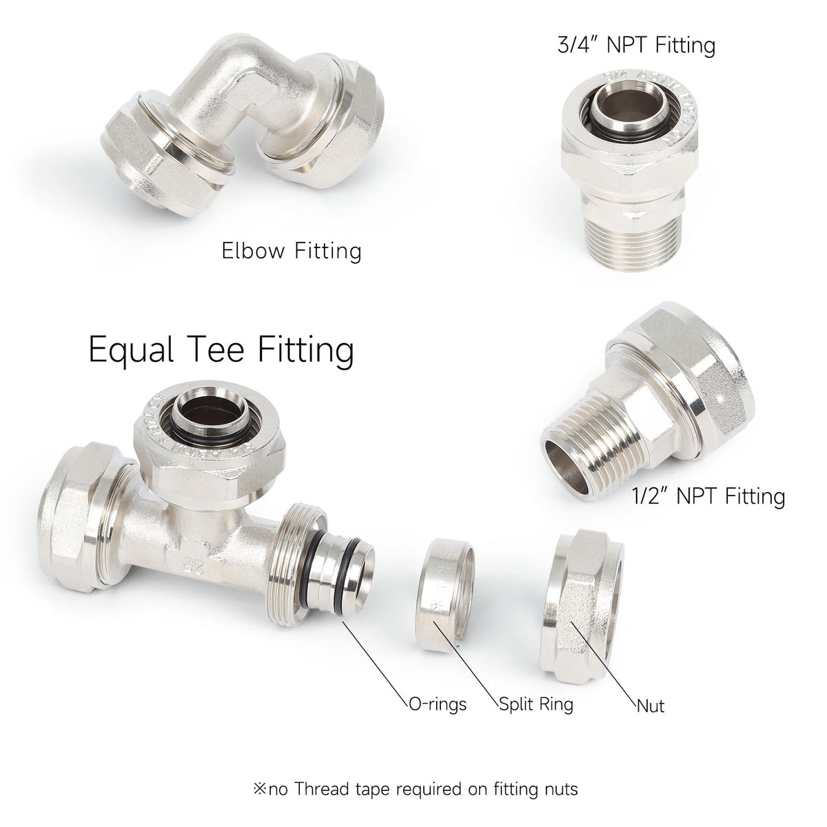 Compressed Air Piping System with 3/4 Inch ID x 200 feet 5-Way Multi-Outlet Aluminum Manifolds with individual Pressure Gauge HDPE Tubing Shop Air Line Kit, Air Compressor Line Kit | 200 PSI | 9120G