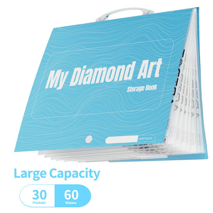 ARTDOT A3 Storage Book for Diamond Painting Kits, Diamond Art Portfolio Folder with 30 Pocket Slevees Protectors