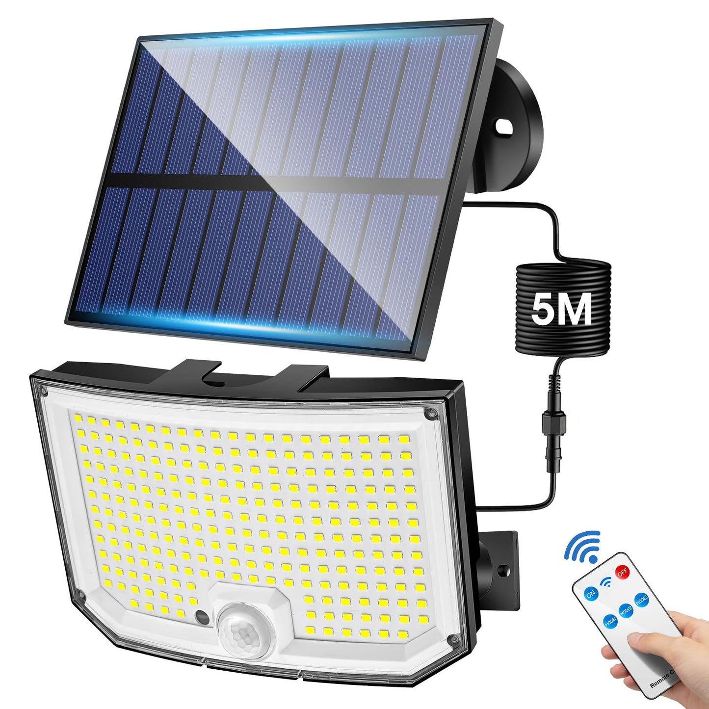 PIKOY Solar Lights Outdoor Lights, [238LED+3 Mode+Remote] Solar Security Lights Outdoor Motion Sensor 270°,IP65 2200mAh Outdoor Wall Lights