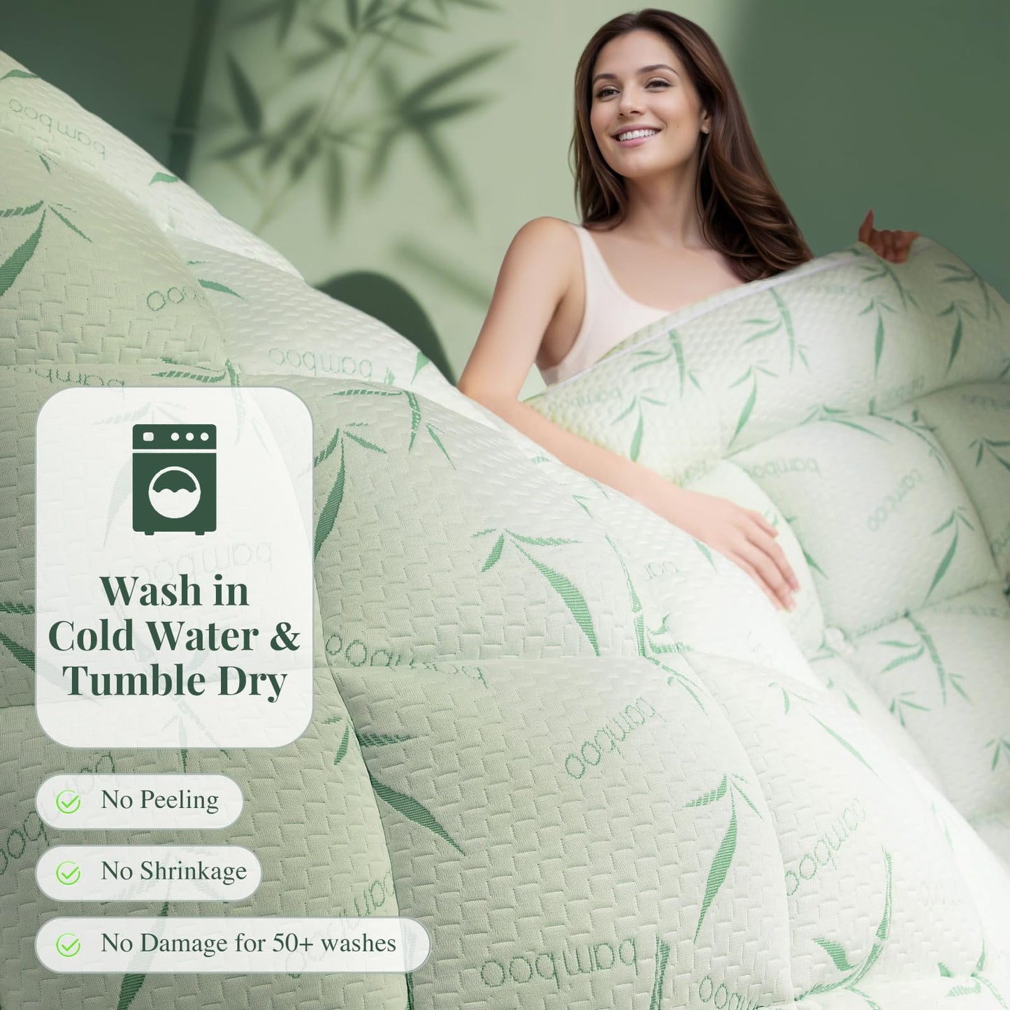 LIANLAM Mattress Topper,1200 GSM Cooling Mattress Pad,2In Extra Thick Pillow Top for Back Pain with 6"-18" Deep Pocket(Queen,60"x80")