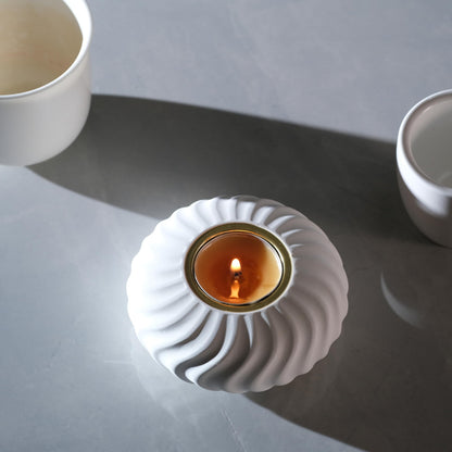 ICNBUYS Twizzle Twist Tealight Holder, Decorative Tealight Holder for Table Display, Unique Home Décor Aesthetic, Housewarming Gift, Spiral Sculpture Tealight Candle Stand Height 1.6 inches Cement