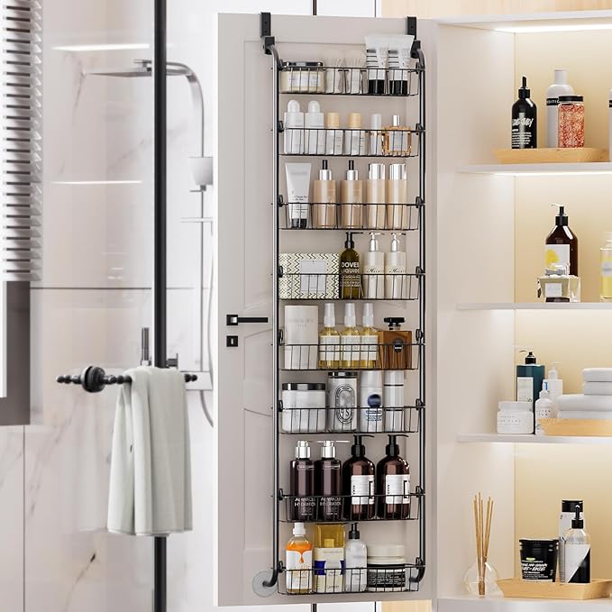 Delamu Over The Door Pantry Organizer, 8-Tier Pantry Door Organizers and Storage