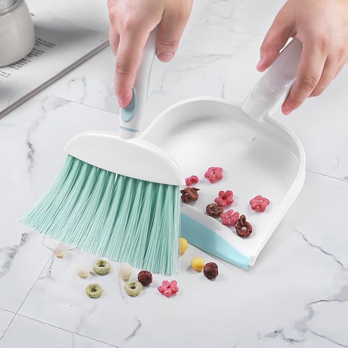 NACENA Small Dust Pan and Brush Set, Mini Broom and Dustpan Set Small Hand