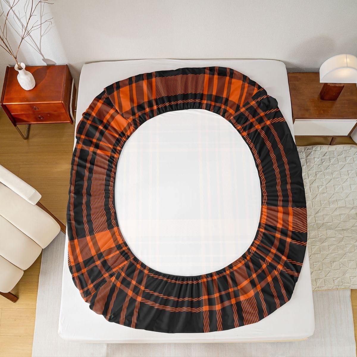 jejeloiu Classic Red Black Plaid Fitted Sheet with 1 Pillowcase Twin Size Checkerboard Bed Sheets Set 16" Deep Pocket Boys Girls Farmhouse Bedding Aesthetic Grid Teens Bedroom Decor Breathable