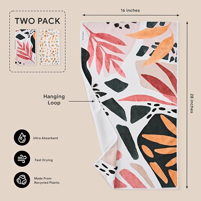 RECYCO Waffle Kitchen Towel Set of 2