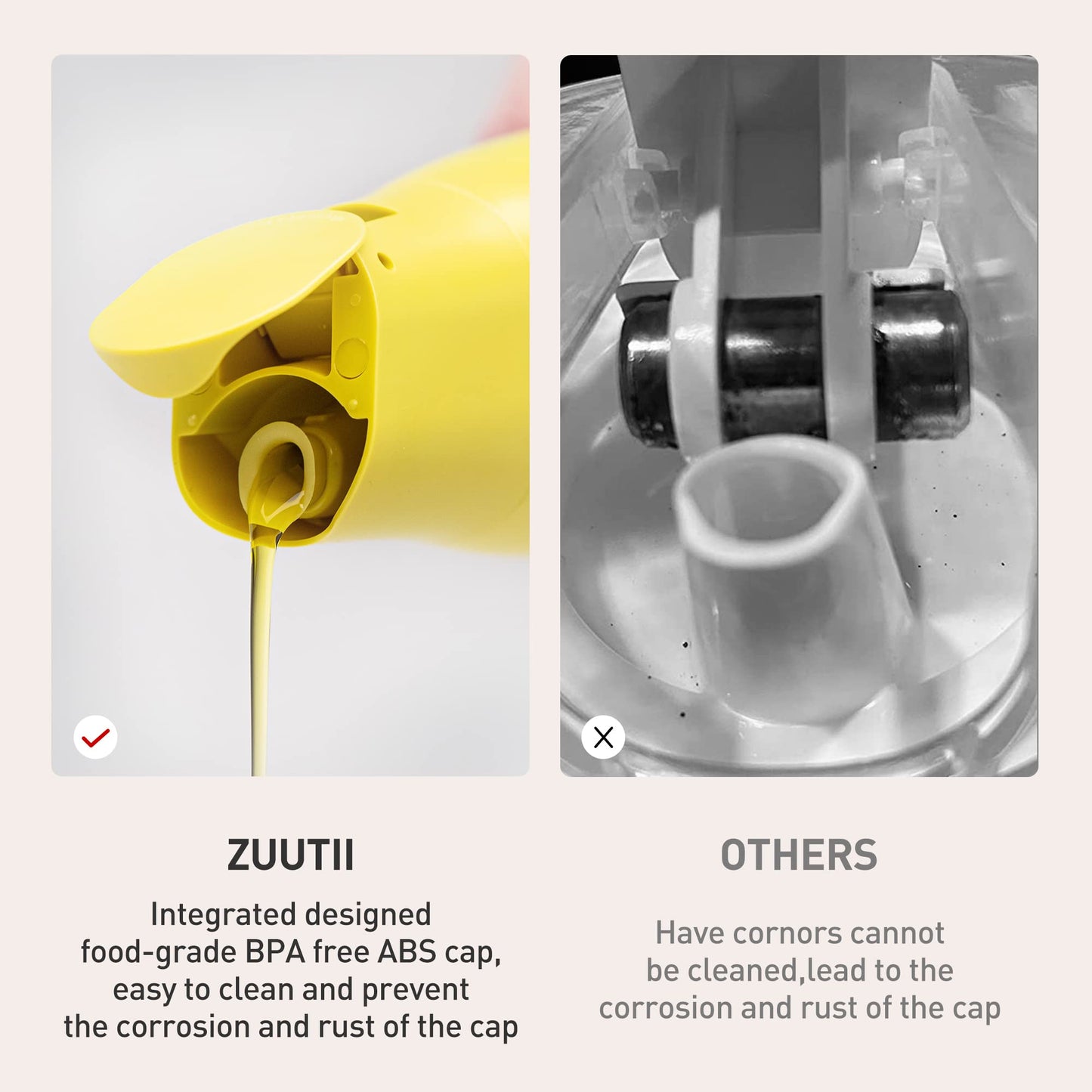 Zuutii Olive Oil Dispenser - Drip Free Spout Bottle for Kitchen Glass Oil and Vinegar Dispenser - Blue