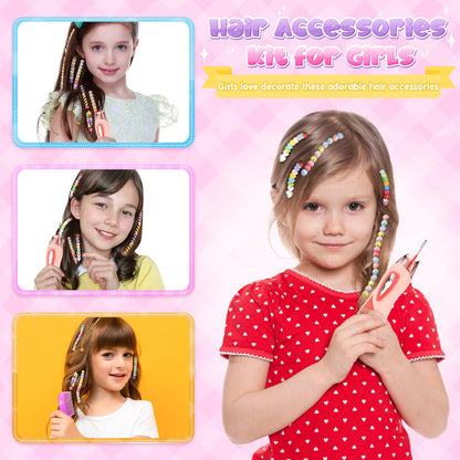 Gifts for Girls: Hair Accessories & Toys Age 5-12 - DIY Hair Princess Decoration Braiding Kit with Gems Stamper