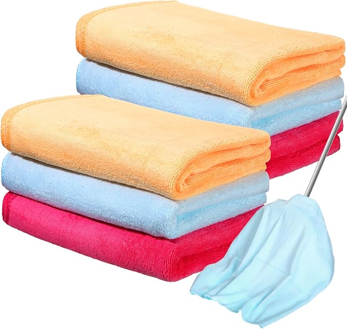 Newwiee 6 Pcs Extra Large Microfiber Cleaning Cloth 30" x 20" Washable Reusable