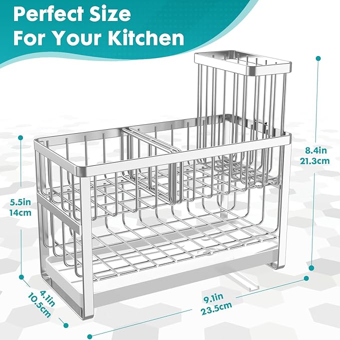 Sinnsally Kitchen Sponge Holder, 2 Tier Sink Caddy Organizer