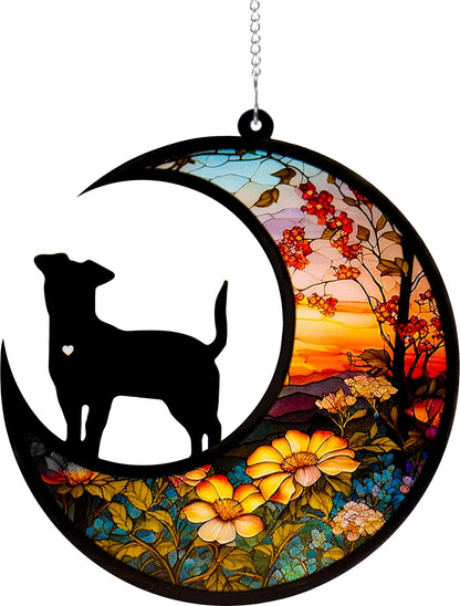 DeerZone Dog Memorial Suncatcher,Pet Sympathy Gifts,Dog Memorial Gifts for Loss of Dog,Personalized Dog Pass Away Gifts with Name Date for Pet Lovers