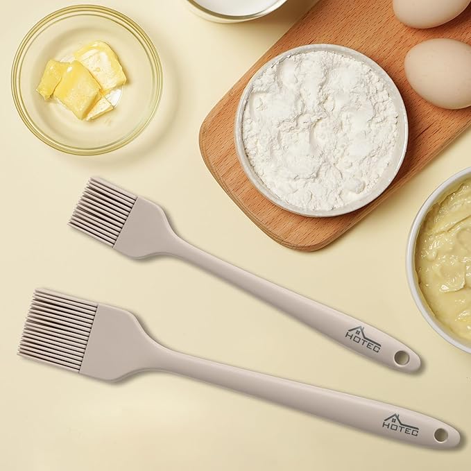 HOTEC Basting Brushes Silicone Heat Resistant Pastry Brushes Spread Oil Butter