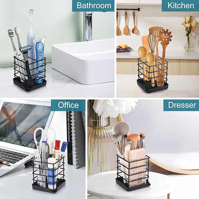 Toothbrush Holders for Bathrooms, Stainless Steel Bathroom Toothbrush Holder