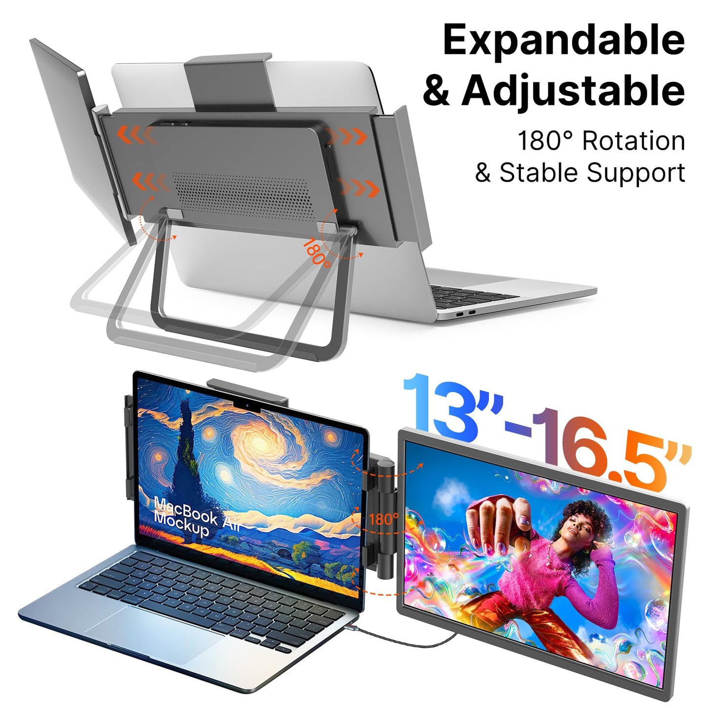 15.6inch Portable Monitor,1080P USB-C HDMI Second External Monitor for Laptop,PC,Mac Phone,PS,Xbox,Swich,IPS Ultra-Thin Zero Frame Gaming Display/Premium Smart Cover