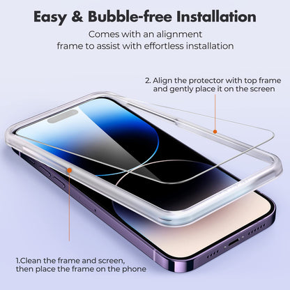 UNBREAKcable Shatterproof Tempered Glass Screen Protector for iPhone SE 2022/SE 2020, iPhone 8/7 [3-Pack] [99.99% HD Clear] [Easy Installation Frame] [9H Hardness][Bubble Free] for Apple 4.7''