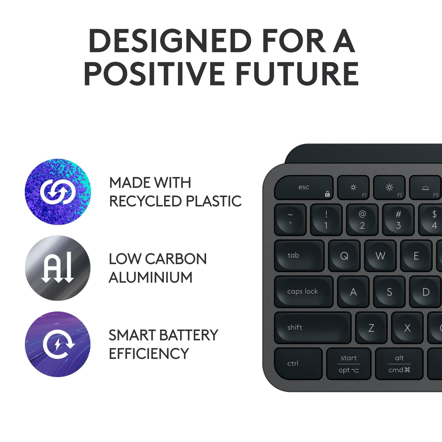 Logitech MX Keys S Wireless Keyboard, Low Profile, Fluid Quiet Typing, Programmable , Backlighting, Bluetooth, USB C Rechargeable, for Windows PC, Linux, Chrome, Mac, QWERTY UK English - Graphite