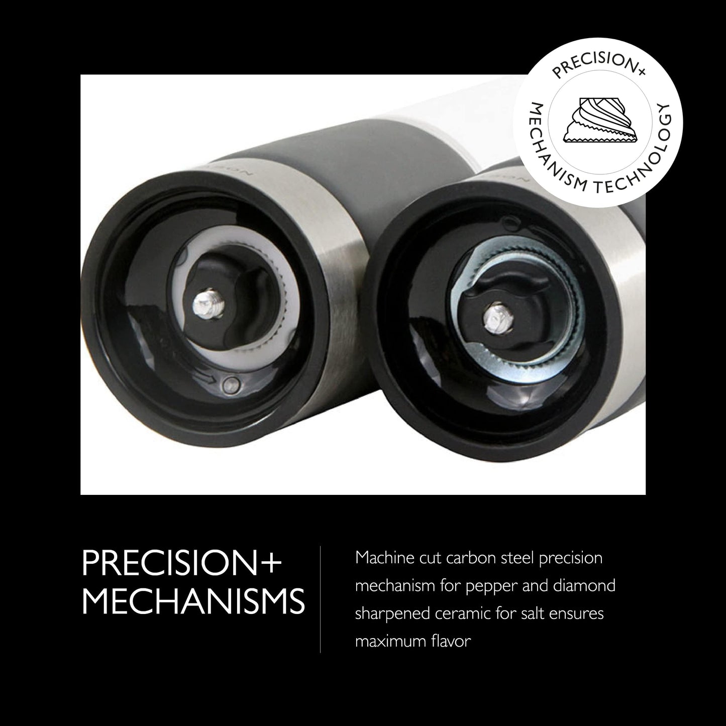 Cole & Mason Regent Concrete Stemless Salt & Pepper Mill Gift Set - Refillable Salt & Pepper Grinder Set with Carbon Steel Precision Mechanisms - Hand Wash Kitchen Tools & Gadgets - Grey