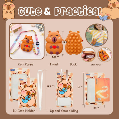 Zadoreck Cute Capybara Stationery Gift Set for Kids,30 Piece Animal Theme School Supplies Kit with Pencil Case,Notebook & Stickers,Practical and Fun for Birthday,Easter& Festivals Gift Girls Boys