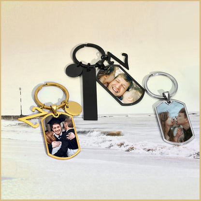 VNOX Custom Keychain Gifts for Dad - Personalized Photo Key Chain Keychains,Valentines Birthday Christmas Gifts Ideas for Husband Father,3