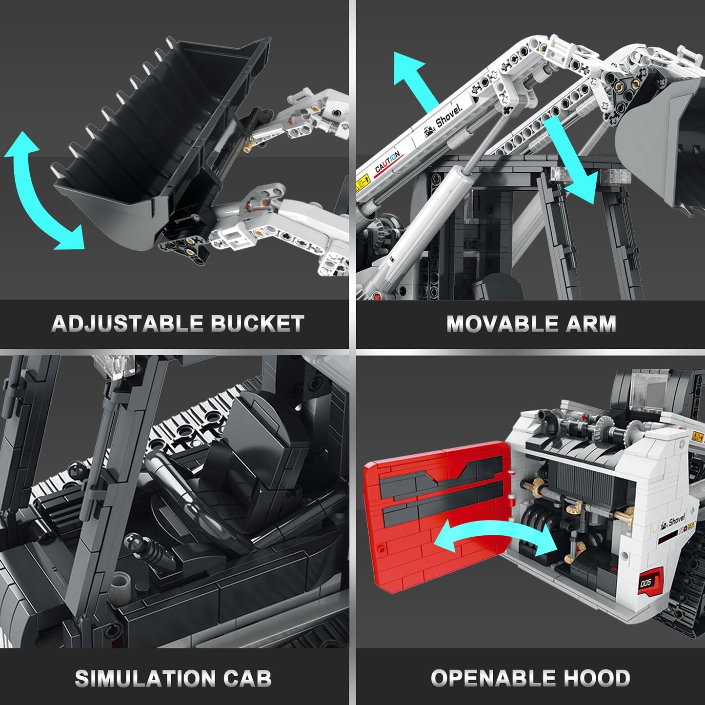 Reobrix Bobcat Skid Steer Loader Building Block Set,APP Remote RC Control Loader Vehicle Construction Toy with 2.4GHz Multi-Player Mode 22004,Vehicles Gift for Kids and Collectors,1227 PCS