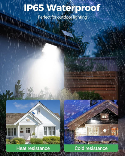 LOTMOS Solar Lights Outdoor, 342LED Remote Solar Security Lights Outdoor Motion Sensor, 3 Modes Garden Light Solar Powered Waterproof Pir Flood Lighting for Yard Shed Garage Outside,Cool White