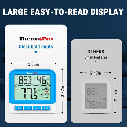 ThermoPro Waterproof Wireless Pool Thermometer Easy Read, Digital Pool Thermometer Floating for Swimming Pool, Upgraded IPX8 Water Temperature Monitor for Hot Tub, Cold Plunge, Ice Bath, Pond