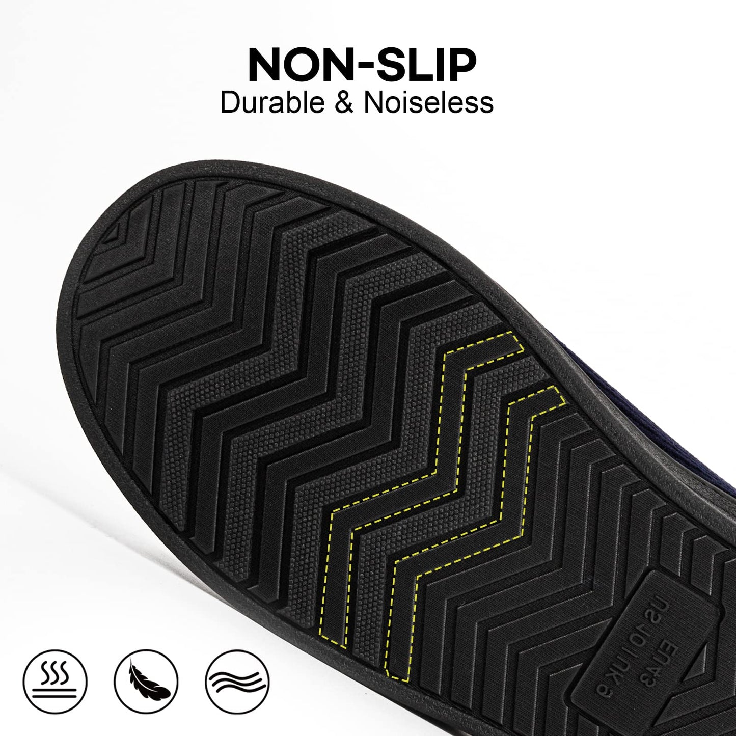LongBay Men's Diabetic Wide Fit Memory Foam Slippers Comfy Warm Plush Fleece Arthritis Edema Swollen House Navy Blue 10UK