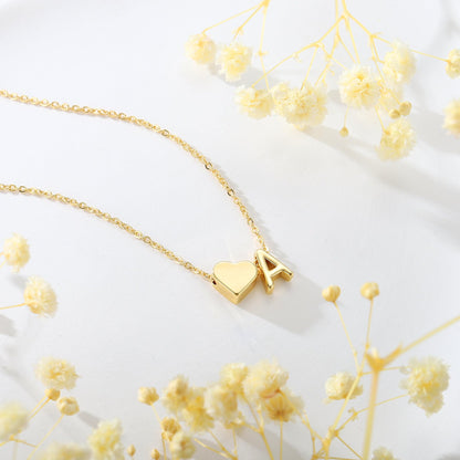 Turandoss Initial Necklaces for Women Trendy, 18K-Gold-Plated Tiny Heart Initial J Necklace Dainty Heart Necklaces Tiny Personalized Monogram Name Necklace for Women Jewelry