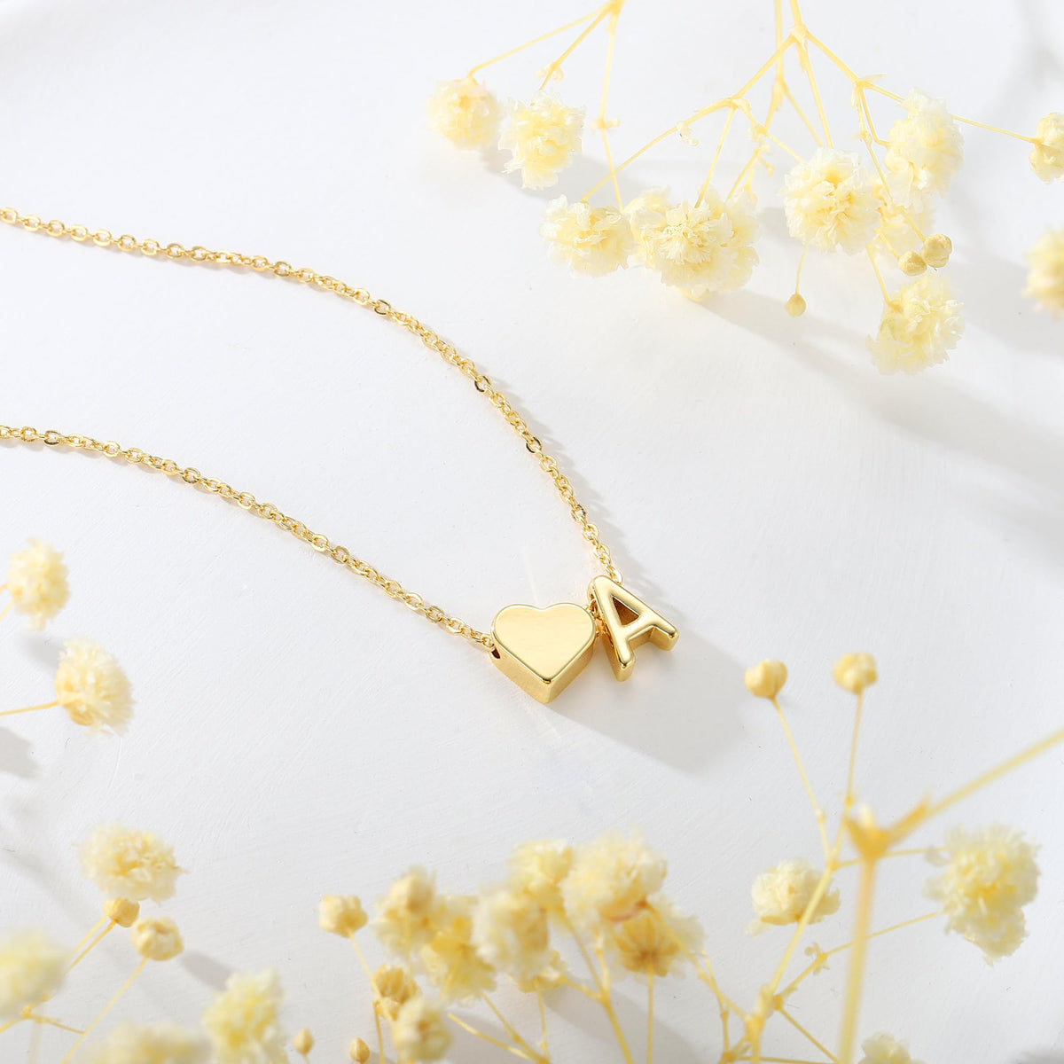 Turandoss Mothers Day Gifts - Heart Initial A Necklaces for Women Trendy, Dainty 18K Gold Plated Heart Letter Necklaces Personalized Name Jewelry Mothers Day Gifts for Mom Girlfriend Wife Daughter